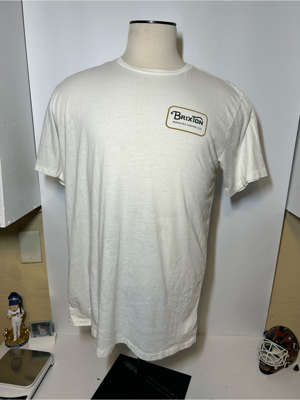 Brixton Cream Chest-Logo Short Sleeve Tee